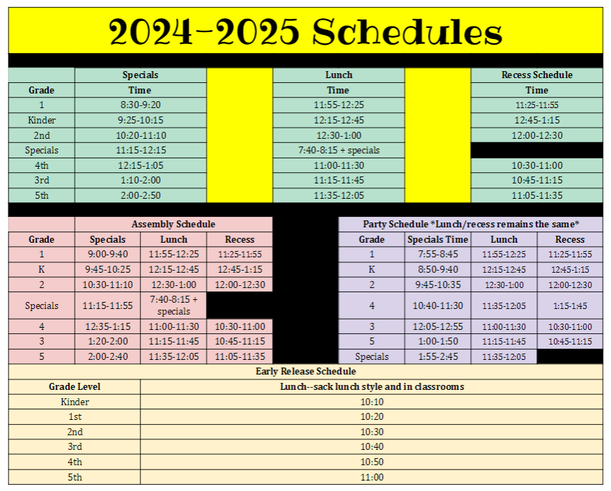 2024-2025 Schedules